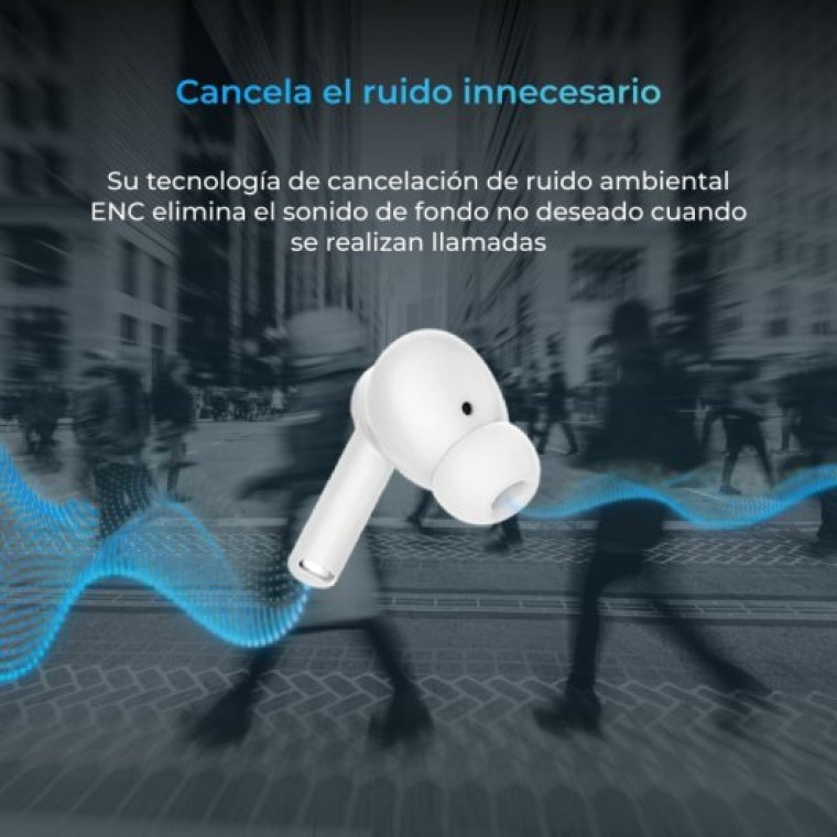 Ksix Orion Auriculares Inalámbricos Control Táctil Blancos