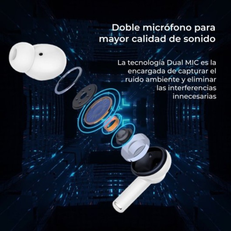 Ksix Orion Auriculares Inalámbricos Control Táctil Blancos