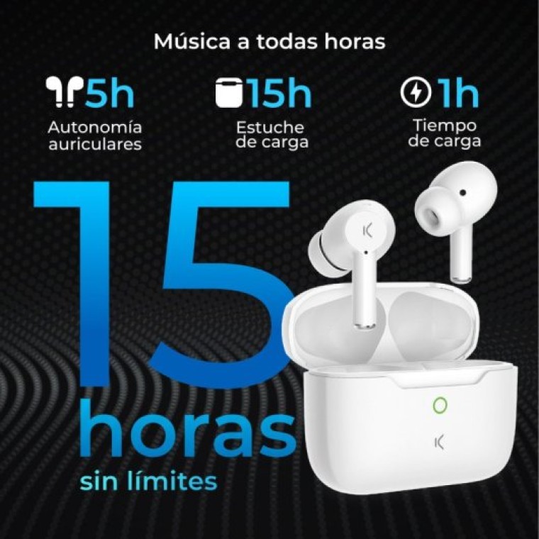 Ksix Orion Auriculares Inalámbricos Control Táctil Blancos