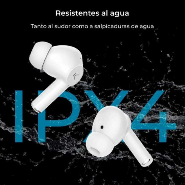 Ksix Orion Auriculares Inalámbricos Control Táctil Blancos