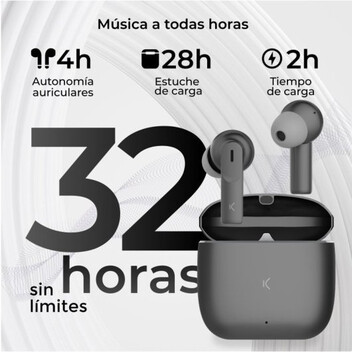 Ksix Meteor Auriculares Inalámbricos con Estuche Metálico Control Táctil Grises Ksix Meteor Auriculares Inalámbricos con Estuche Metálico Control Táctil Grises