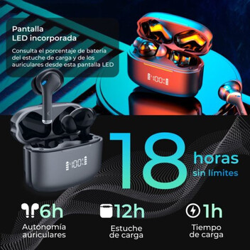 Ksix Noise Cancel 3 Auriculares Inalámbricos Control Táctil Negros Ksix Noise Cancel 3 Auriculares Inalámbricos Control Táctil Negros