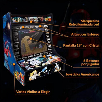 UnicView Bartop Maquina Recreativa de 19" 4:3 con 9800 Juegos Pandora Box DX 2 Plus Modelo Xain UnicView Bartop Maquina Recreativa de 19" 4:3 con 9800 Juegos Pandora Box DX 2 Plus Modelo Xain