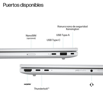 Portátil HP EliteBook 8 G1i 16" Intel Core Ultra 7 255H 64GB 1TB SSD AI Boost WUXGA Silver