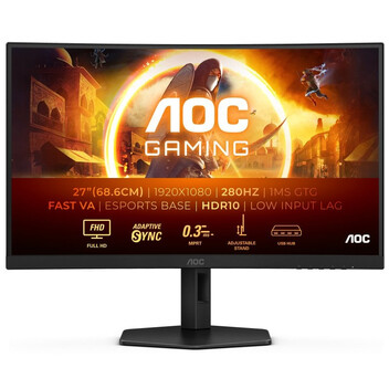Monitor AOC C27G4ZXU 27" LED Fast VA FullHD 280Hz Altavoces Altura Ajustable Adaptive Sync Curva Monitor AOC C27G4ZXU 27" LED Fast VA FullHD 280Hz Altavoces Altura Ajustable Adaptive Sync Curva
