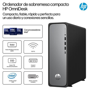 Ordenador Sobremesa PC Sobremesa HP OmniDesk S03-0003ns Intel Core 300 8GB 180W Wi-Fi 6 FreeDOS