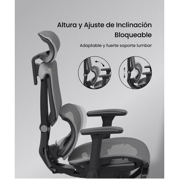Silla Ergonómica Multi-Ajustable con Soporte Lumbar Dividido (C7)(C7G-Air-Pro)
