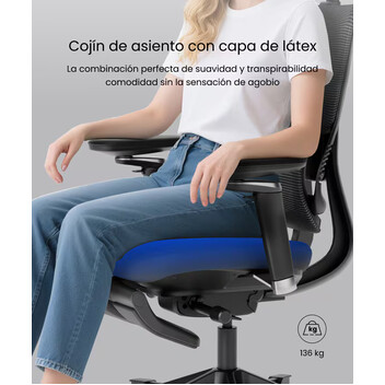 Silla Ergonómica Ajustable con Cojín de Látex (C7MB-F2)