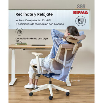 Silla Ergonómica en Color Albaricoque con Certificación BIFMA (C7)