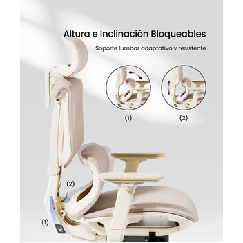 Silla Ergonómica en Color Albaricoque con Certificación BIFMA (C7)