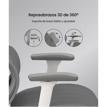 Silla Ergonómica Multi-Ajustable con Soporte Lumbar Dividido (C7)