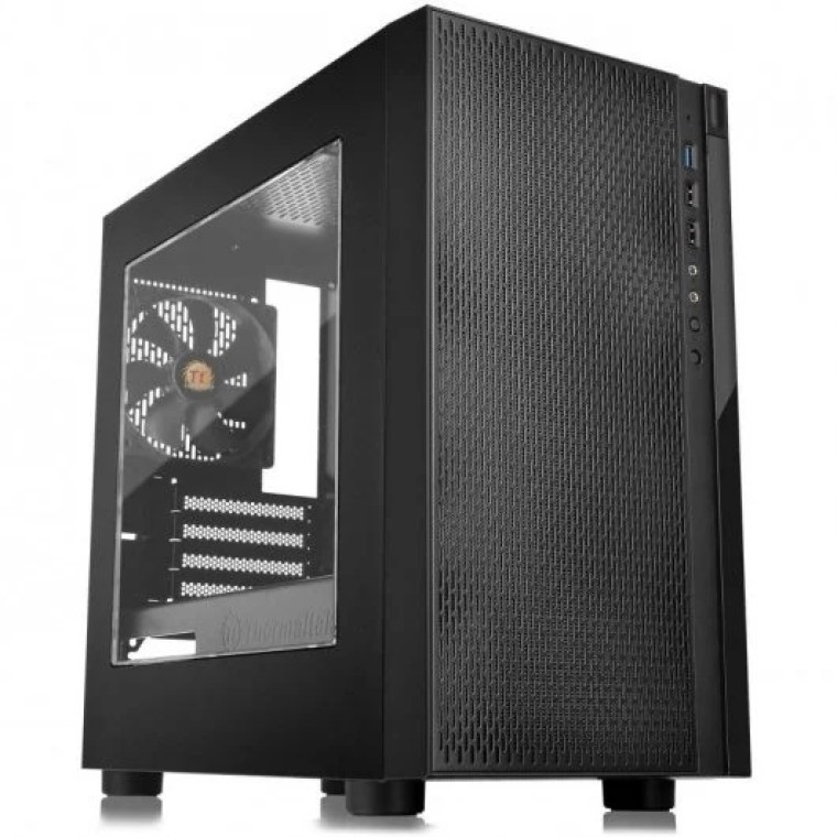 Thermaltake Versa H18 Cristal Templado USB 3.1 Negro