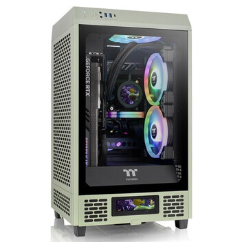 Torre PC Thermaltake The Tower 200 Mini Torre ITX Cristal Templado USB-C Verde Matcha
