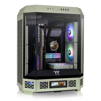 Torre PC Torre Thermaltake Green ATX Vidrio Templado Iluminación RGB Midi Tower Gaming