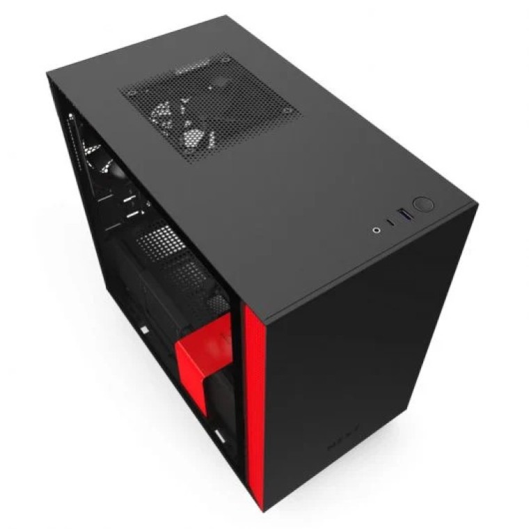 NZXT H210i Cristal Templado USB 3.1 RGB Negro/Rojo Mate