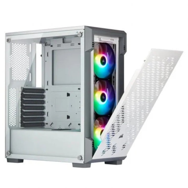 Corsair iCUE 220T RGB Airflow Cristal Templado USB 3.0 Blanca