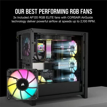 Corsair iCUE 4000D RGB AIRFLOW Cristal Templado USB 3.2 Negra