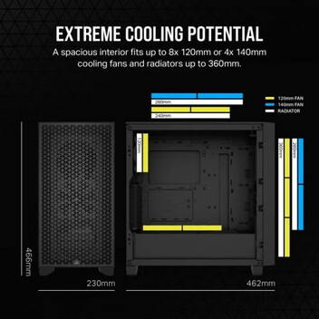 Corsair 3000D AIRFLOW Cristal Templado USB 3.0 Negra Corsair 3000D AIRFLOW Cristal Templado USB 3.0 Negra