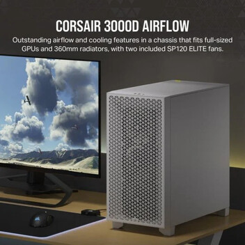 Corsair 3000D AIRFLOW Cristal Templado USB 3.0 Blanca Corsair 3000D AIRFLOW Cristal Templado USB 3.0 Blanca