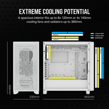 Corsair 3000D AIRFLOW Cristal Templado USB 3.0 Blanca Corsair 3000D AIRFLOW Cristal Templado USB 3.0 Blanca