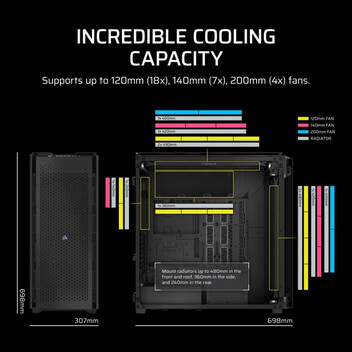 Torre PC Corsair iCUE LINK 9000D RGB AIRFLOW Full Tower ATX Cristal Templado USB-C Negra Torre PC Corsair iCUE LINK 9000D RGB AIRFLOW Full Tower ATX Cristal Templado USB-C Negra