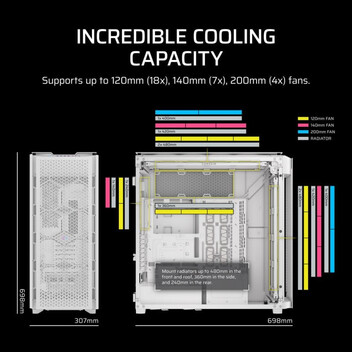 Torre PC Corsair iCUE LINK 9000D RGB AIRFLOW Full Tower ATX Cristal Templado USB-C Blanca Torre PC Corsair iCUE LINK 9000D RGB AIRFLOW Full Tower ATX Cristal Templado USB-C Blanca