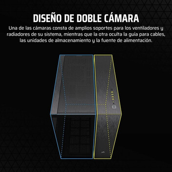 Torre PC Corsair 6500X Semitorre ATX Doble Cristal Templado USB-C Negro Obsidiana
