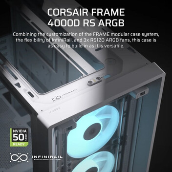 Torre PC Corsair FRAME 4000D RS ARGB Semi Torre E-ATX Cristal Templado USB-C Blanca Torre PC Corsair FRAME 4000D RS ARGB Semi Torre E-ATX Cristal Templado USB-C Blanca