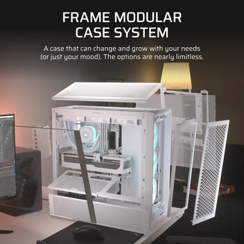 Torre PC Corsair FRAME 4000D RS ARGB Semi Torre E-ATX Cristal Templado USB-C Blanca Torre PC Corsair FRAME 4000D RS ARGB Semi Torre E-ATX Cristal Templado USB-C Blanca