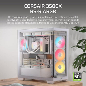 Torre PC Caja PC CORSAIR 3500X RS-R ARGB Semitorre Blanco 3 Ventiladores Vidrio Templado Torre PC Caja PC CORSAIR 3500X RS-R ARGB Semitorre Blanco 3 Ventiladores Vidrio Templado