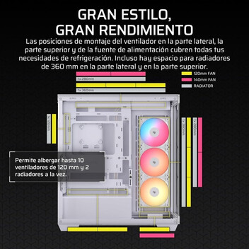 Torre PC Caja PC CORSAIR 3500X RS-R ARGB Semitorre Blanco 3 Ventiladores Vidrio Templado Torre PC Caja PC CORSAIR 3500X RS-R ARGB Semitorre Blanco 3 Ventiladores Vidrio Templado