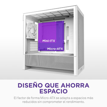 Torre PC Caja PC NZXT H3 Flow Blanco Vidrio Templado Micro ATX Mini-ITX Midi Tower Torre PC Caja PC NZXT H3 Flow Blanco Vidrio Templado Micro ATX Mini-ITX Midi Tower