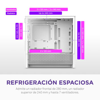 Torre PC Caja PC NZXT H3 Flow Blanco Vidrio Templado Micro ATX Mini-ITX Midi Tower Torre PC Caja PC NZXT H3 Flow Blanco Vidrio Templado Micro ATX Mini-ITX Midi Tower