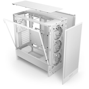 Torre PC NZXT H5 Flow RGB 2024 Midi Tower E-ATX Cristal Templado USB-C Blanca Torre PC NZXT H5 Flow RGB 2024 Midi Tower E-ATX Cristal Templado USB-C Blanca