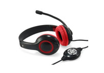 Conceptronic Auriculares USB con Control de Volumen Rojos
