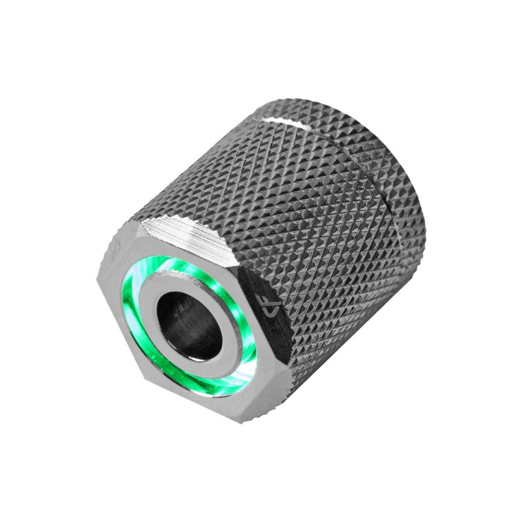 Nanoxia CoolForce LED Fitting 16/13 Green Nickel Rosca Exterior LED para Tubos de Refrigeración