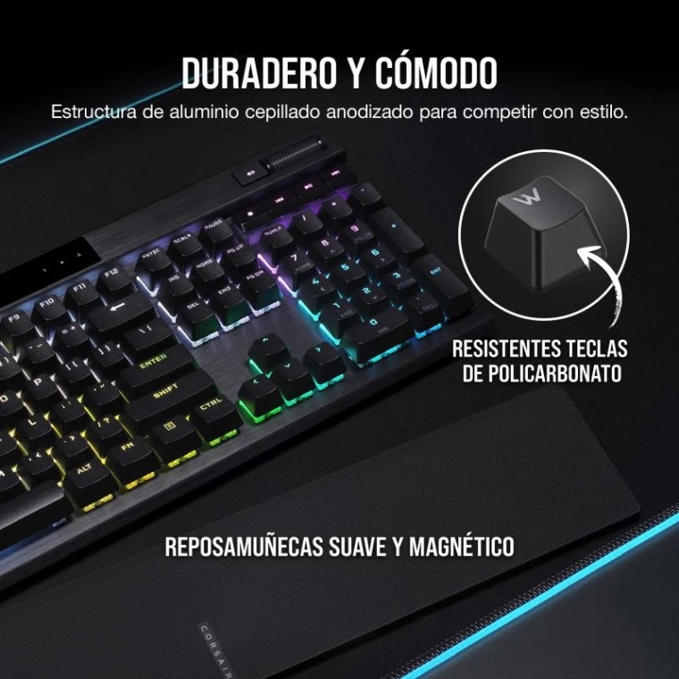 Corsair K70 RGB Pro Teclado Mecánico Gaming Switch Cherrry MX Red Negro