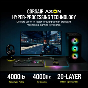Corsair K100 RGB Teclado Mecánico Gaming Switch Óptico OPX Negro