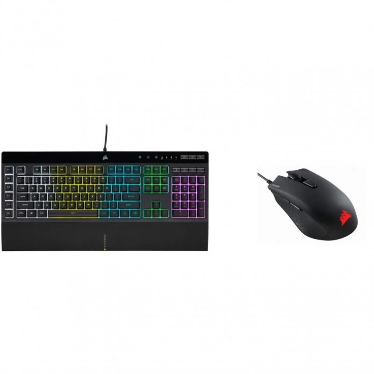 Corsair K55 RGB PRO Teclado Gaming Retroiluminado Negro + Harpoon RGB Pro Ratón Gaming 12000DPI