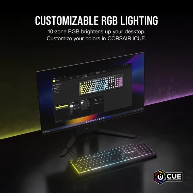 Corsair K55 CORE RGB Teclado Gaming Retroiluminado Negro