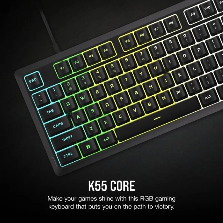 Corsair K55 CORE RGB Teclado Gaming Retroiluminado Negro