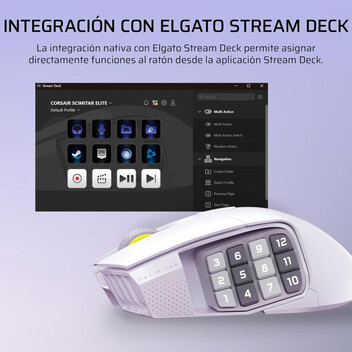 Ratón Corsair inalámbrico Scimitar ELITE WL SE. 33000 DPI 16 botones Key Slider RGB 150h batería bla
