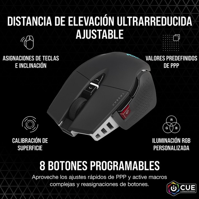 Corsair M65 RGB Ultra Wireless Ratón Gaming Inalámbrico 26000DPI Negro