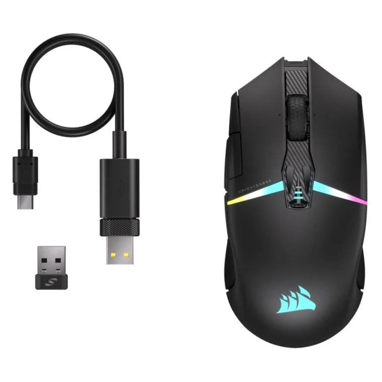 Corsair Nightsabre Wireless RGB Ratón Gaming Inalámbrico 26000DPI