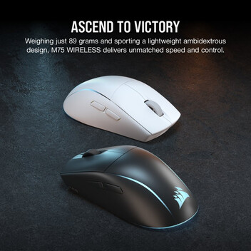 Corsair M75 RGB WIRELESS Ratón Gaming Inalámbrico 26000 DPI Blanco