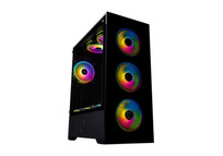 Torre PC Caja Hiditec Z20 Aura ARGB Semitorre ATX Cristal Templado USB-C 9 Ventiladores