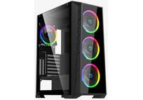 Torre PC Caja Hiditec MH12 Glass E-ATX ARGB 4 Ventiladores Cristal Templado USB-C Negra