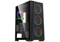 Torre PC Chasis Hiditec MH12 E-ATX ATX Micro ATX ITX Cristal Templado 4x Ventiladores ARGB Negro