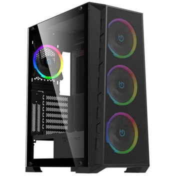 Torre PC Chasis Hiditec MH12 E-ATX ATX Micro ATX ITX Cristal Templado 4x Ventiladores ARGB Negro