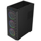 Torre PC Chasis Hiditec MH12 E-ATX ATX Micro ATX ITX Cristal Templado 4x Ventiladores ARGB Negro